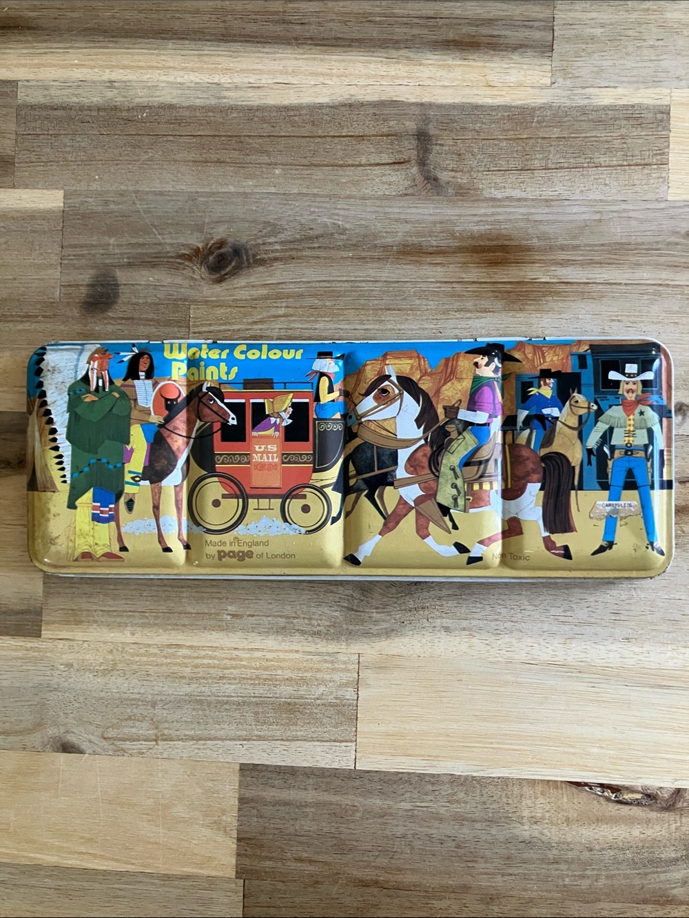 Vintage Page of London Watercolor Set - Western Themed Tin